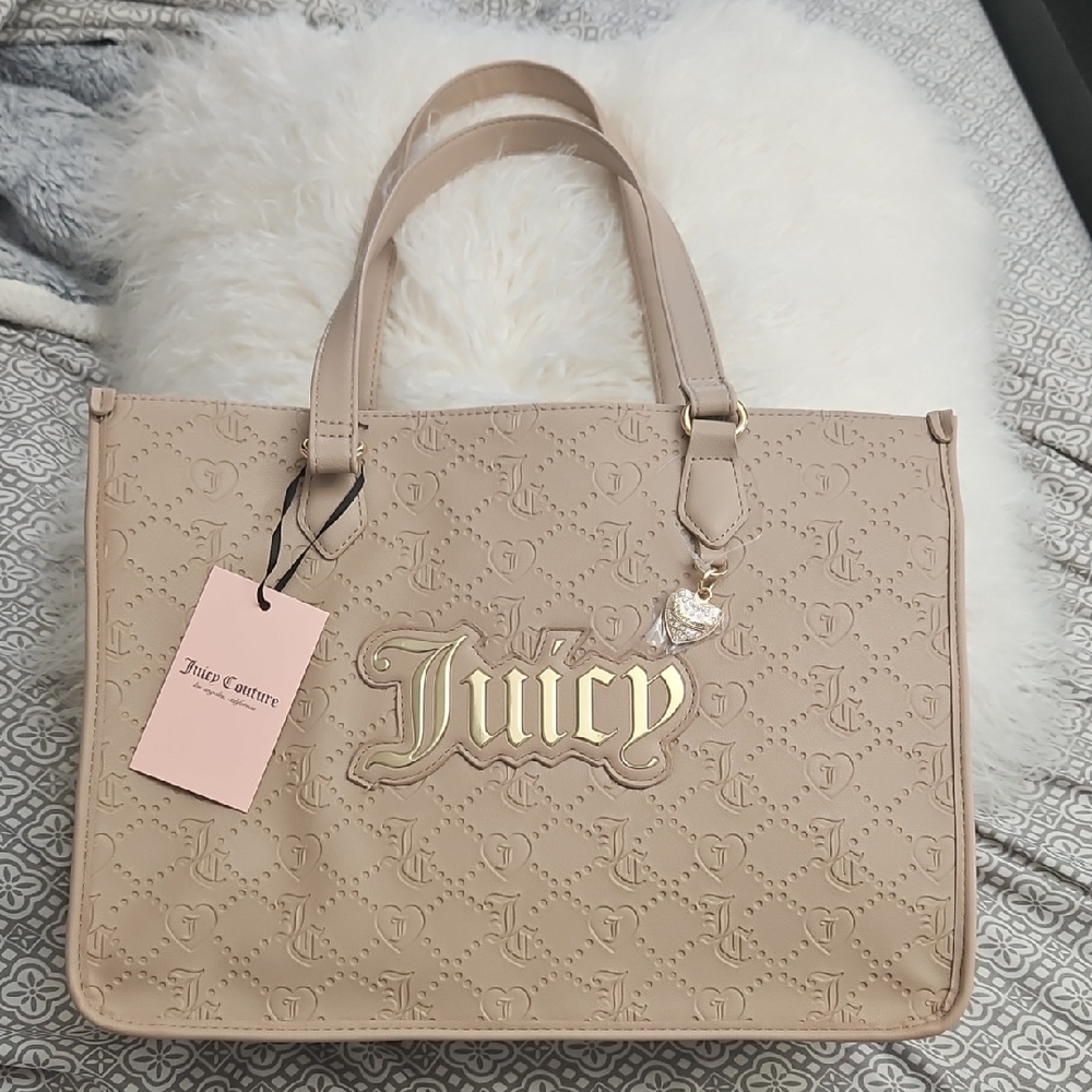 Juicy Couture Beige Embossed Tote